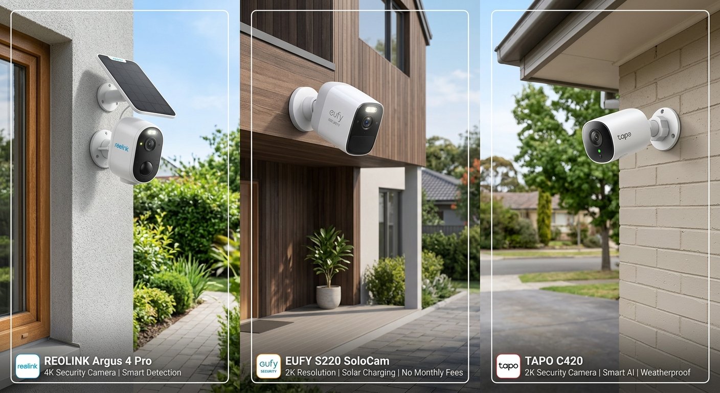 Best outdoor security camera without subscription mounted on home exterior