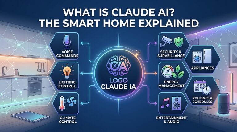 What is Claude AI logo and smart home automation diagram